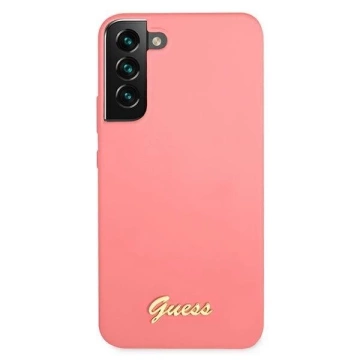 Ratet mal, GUHCS22MLSLMGFU S22 S906 fuksja/fuchsia Hardcase Silikonschrift Metalllogo