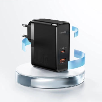 Baseus GaN5 Pro rychlá univerzální nabíječka GaN USB typu C / USB 100W PD3.0, QC4.0, AFC bílá (CCGP090202)