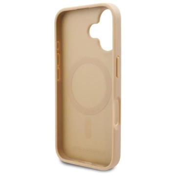 Karl Lagerfeld iPhone 16 6.1" Case Beige Hardcase Hot Stamp Magsafe