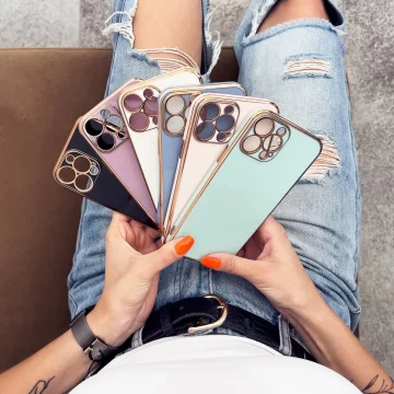 Lighting Color Case pro Samsung Galaxy A73 5G zlatý rámeček gelový kryt modrý