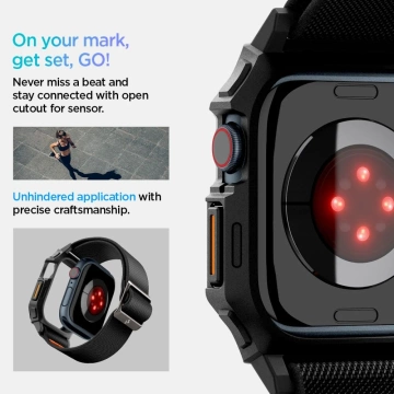 ЧОХОЛ З РЕМІНЦЕМ ДЛЯ APPLE WATCH 10 (42 ММ) ЧОРНИЙ SPIGEN LITE FIT PRO