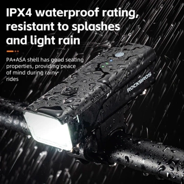 Rockbros 24510003001 front bicycle light 260 lm USB-C - USB-A cable - black