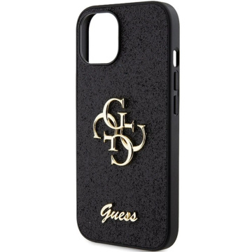 Originální pouzdro GUESS Hardcase GUHCP15SHG4SGK pro iPhone 15 (Fixed Glitter Big 4G / černá)
