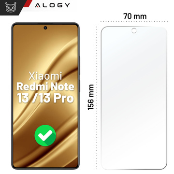 Гібридне скло для Xiaomi Redmi Note 13 / Note 13 Pro Захисне покриття для екрану Alogy Flexi Glass 9H Case Friendly Flat Screen Protector