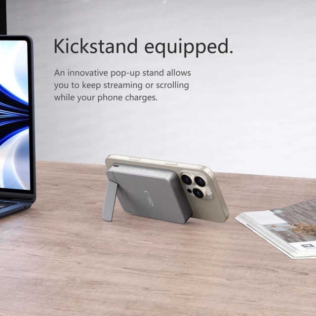 Powerbank MagSafe Tech-Protect PB15 10000mAh Pop-up Space Grau