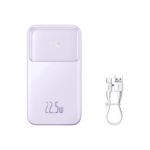 Baseus Comet Series powerbank with display 20000mAh 22.5W - purple USB-A - USB-C кабель 0.3m