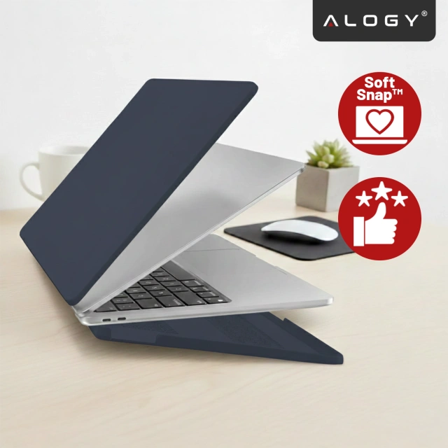 Etui do Apple MacBook Air 13 / 13.3" 2018–2021 (M1 A2337/A2179/A1932) – elastyczna, matowa obudowa ochronna, lekka i odporna – Alogy AirGuard™ Granatowy