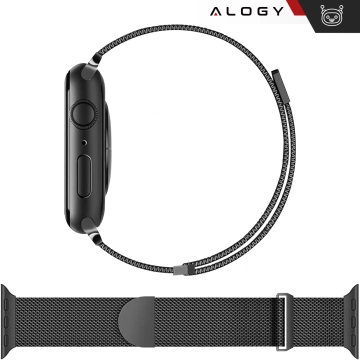 Náramok z alogickej ocele pre Apple Watch 38/40/41 mm z nehrdzavejúcej ocele čiernej farby