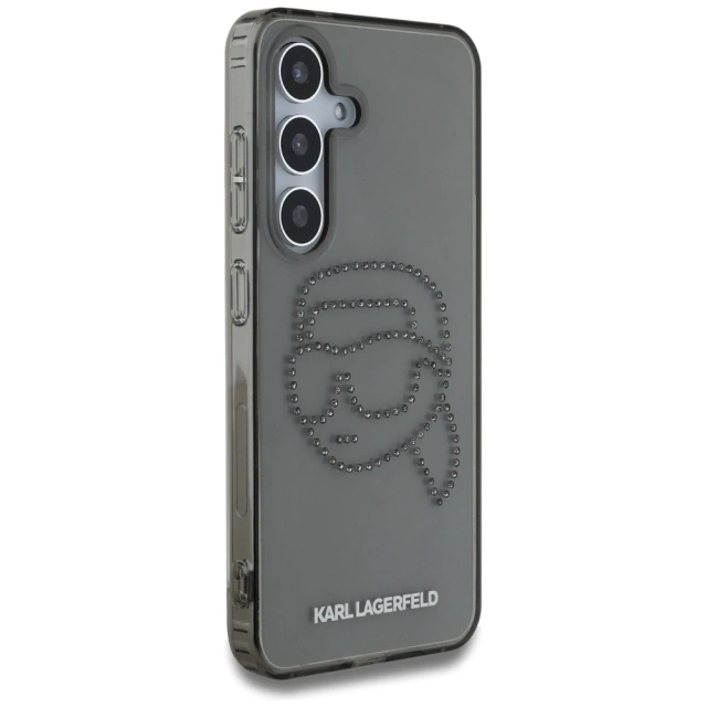 Etui Karl Lagerfeld Rhinestones Karl Head Logo do Samsung Galaxy S25 Czarny