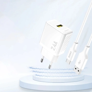 Nabíjačka do siete Dudao A23 2,4 A USB-A | Rýchle nabíjanie | Biela