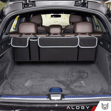 Car organizer Bag for the trunk of the car car large trunk for the seat with Velcro Alogy Black 2x headrest holder