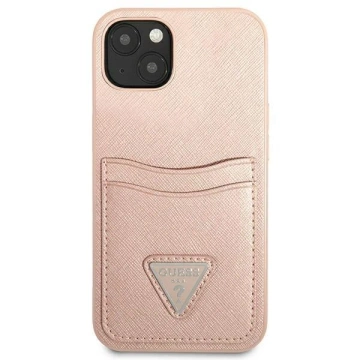 Etui Guess GUHCP13SPSATPP для Apple iPhone 13 Mini 5,4" różowy/рожевий твердий чохол SaffianoTriangle Logo CardSlot