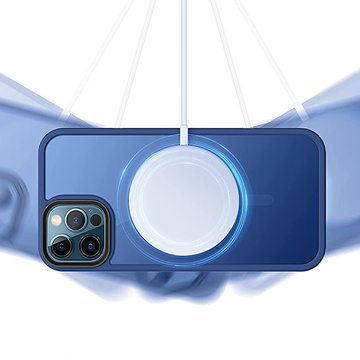 Protective phone case MagMat Case for MagSafe for Apple iPhone 12 / 12 Pro Matte Navy Glass