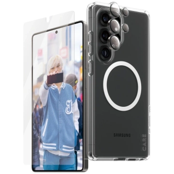 Zestaw CARE Flagship 3w1 do Samsung Galaxy S25 Ultra Etui+Szkło+Uchwyt