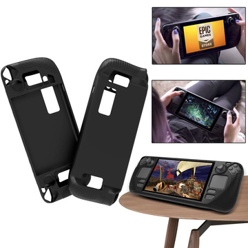 Gepanzerte Silikon-Schutzhülle PGTECH TPU-Hülle für Steam Deck Black Glass Console