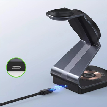 TECH-PROTECT QI15W-A29 3IN1 MAGNETIC MAGSAFE WIRELESS CHARGER BLACK