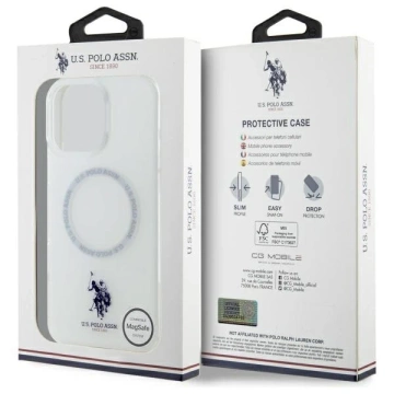 Puzdro US Polo iPhone 16 Pro Max 6,9" White Ring MagSafe Case