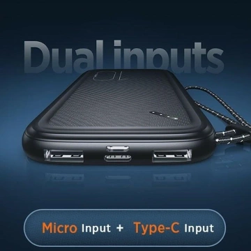 USAMS Powerbank PB56 10000mAh 2xUSB / USB-C / MicroUSB Fast Charge zielony/ tmavozelená 10KCD15003 (US-CD150)