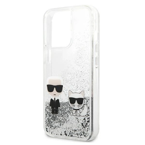 Etui Karl Lagerfeld KLHCP13LGKCS do 13 Pro / 13 6,1" pevné puzdro Liquid Glitter Karl