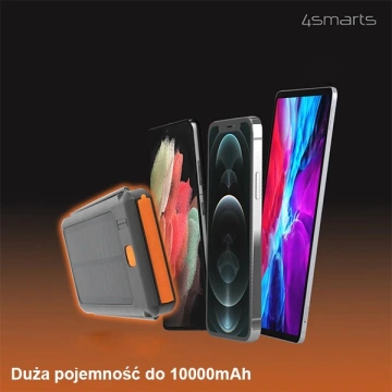 4smart powerbanka Solarny TitanPack Flex 10000mAh černá/oranžová 456301
