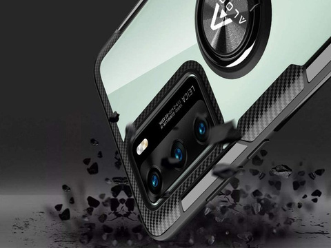 Etui Alogy Ring Holder Clear Armor do Huawei P40 czarne