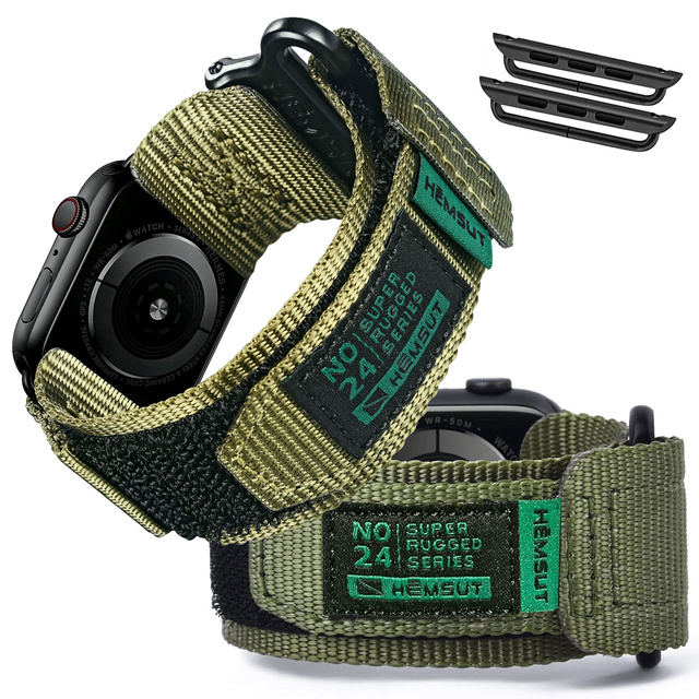 Nylonarmband für Apple Watch 2/3/4/5/6/7/8/9/SE/Ultra 42/44/45/49 mm Nylonband Sport grün