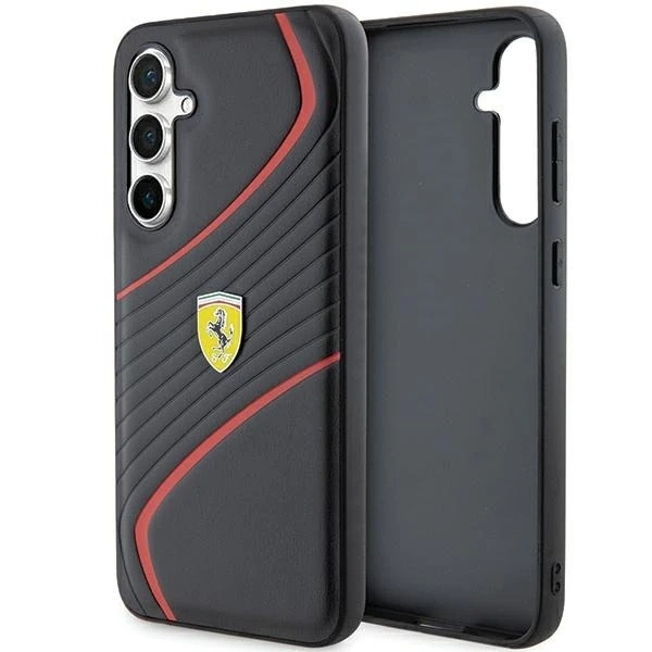 Etui Ferrari FEHCS23FEPTWK do Samsung Galaxy S23 FE S711 čierne/čierne pevné puzdro Twist Metal Logo