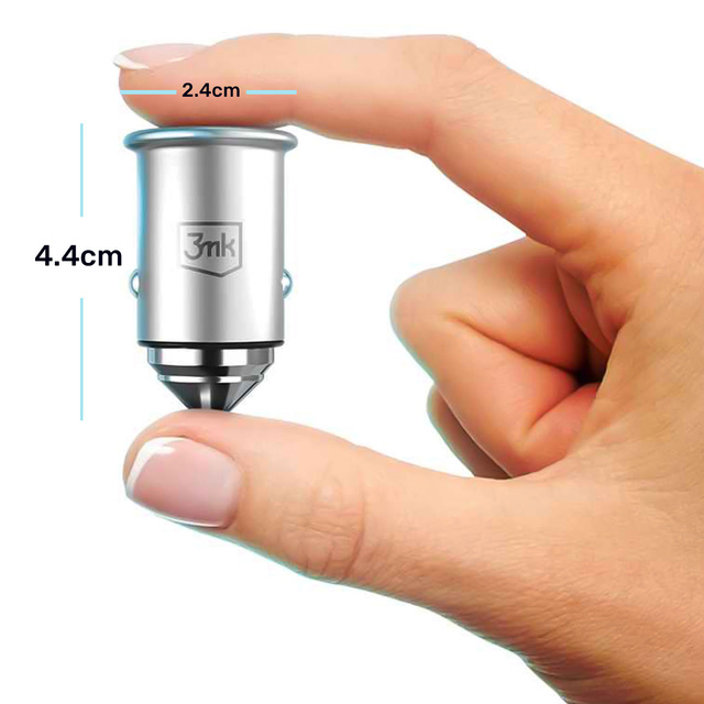 45W USB nabíjačka do auta USB-C Type C rýchla 3mk Hyper Car Charger strieborná