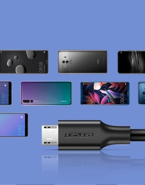 Uzelený kabel USB - micro USB 2A 2m černý (60138)