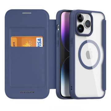 DUX DUCIS Skin X Pro - flipové pouzdro kompatibilní s MagSafe pro Apple iPhone 15 Pro Max modré