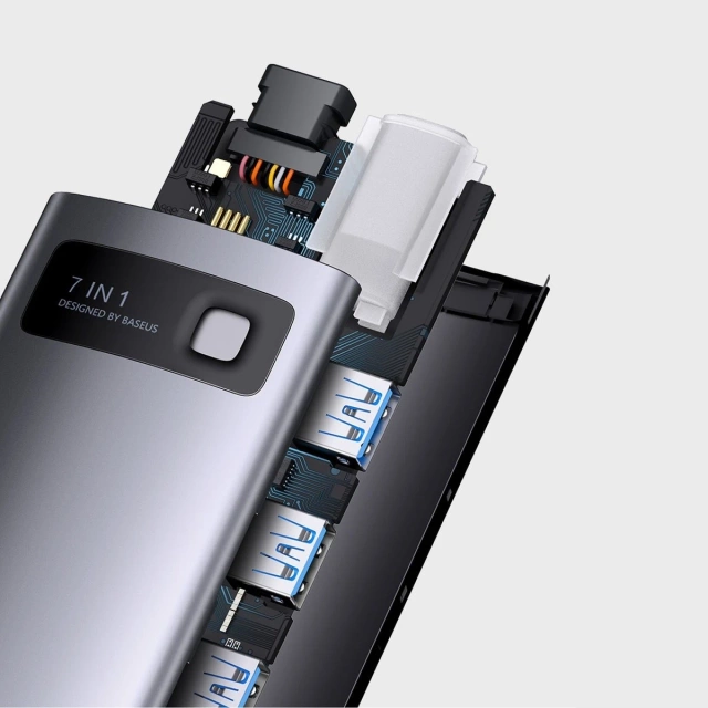 Baseus Metal Gleam Series 7-v-1 HUB šedý (WKWG040013)