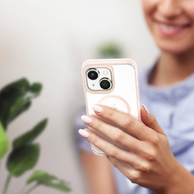 Dux Ducis Clin2 case iPhone 14 MagSafe magnetic case рожевий