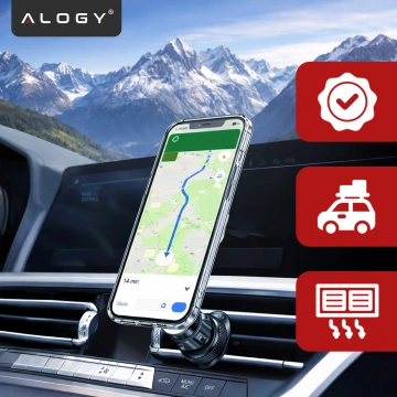 Автотримач MagSafe для iPhone 14 13 12 на решітку Alogy Airvent carholder Black