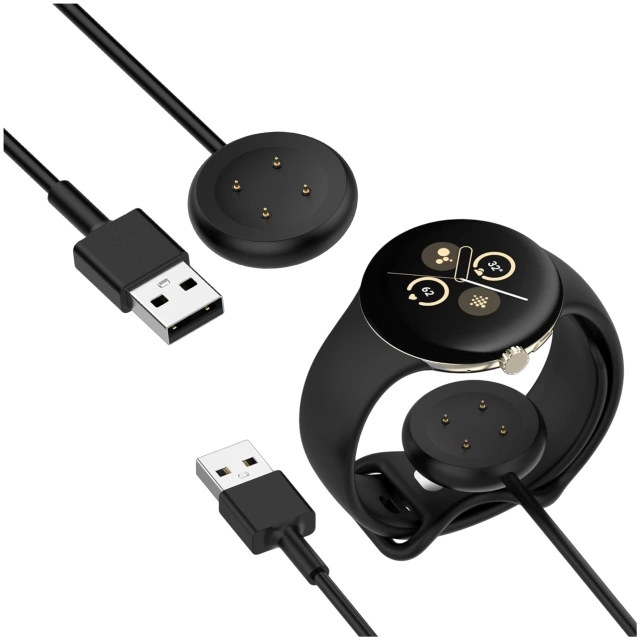 Smartwatch charger charging cable for Google Pixel Watch 3 (41mm, 45mm) / 2 / Fitbit Ace LTE, USB
