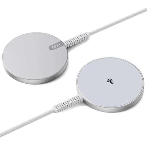Esr Halolock Qi2 Mini magnetická Magsafe bezdrátová nabíječka 15W stříbrná indukční nabíječka
