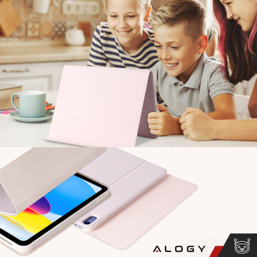 Ochranné pouzdro s bezdrátovou klávesnicí Alogy Keyboard Case s držákem stylusu pro Apple iPad 10.9 2022 růžové sklo