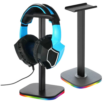 Gaming headphone stand stand holder with RGB LED backlight Black