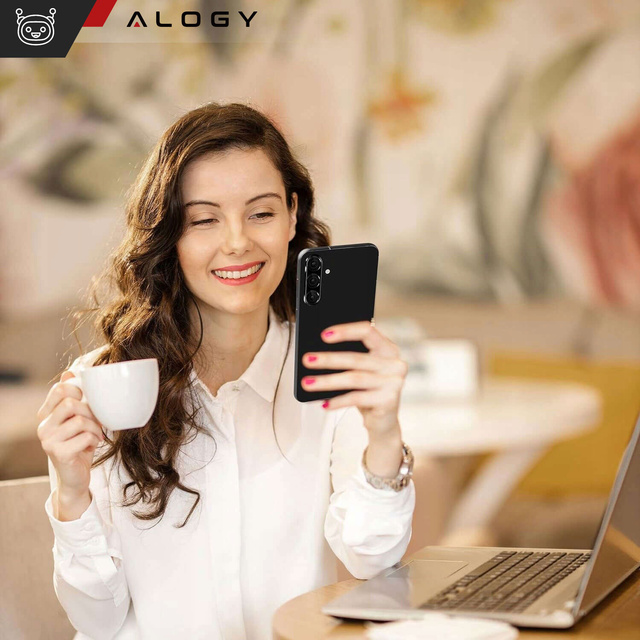 Metal cover for Samsung Galaxy S24 Plus, protective cover for the camera island, Alogy Metal Lens, black