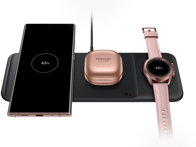 Originálna indukčná nabíjačka Samsung 3v1 Qi EP-P6300TBEGEU Trio 25W