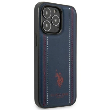 US Polo Leather Stitch iPhone 14 Pro 6.1" Phone Case navy blue/navy blue