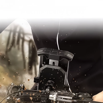 Držiak na telefón KEWIG M14-A1 na riadidlá motocykla s nabíjačkou Qi PD USB-C pre motorku, štvorkolku, skúter, čierny