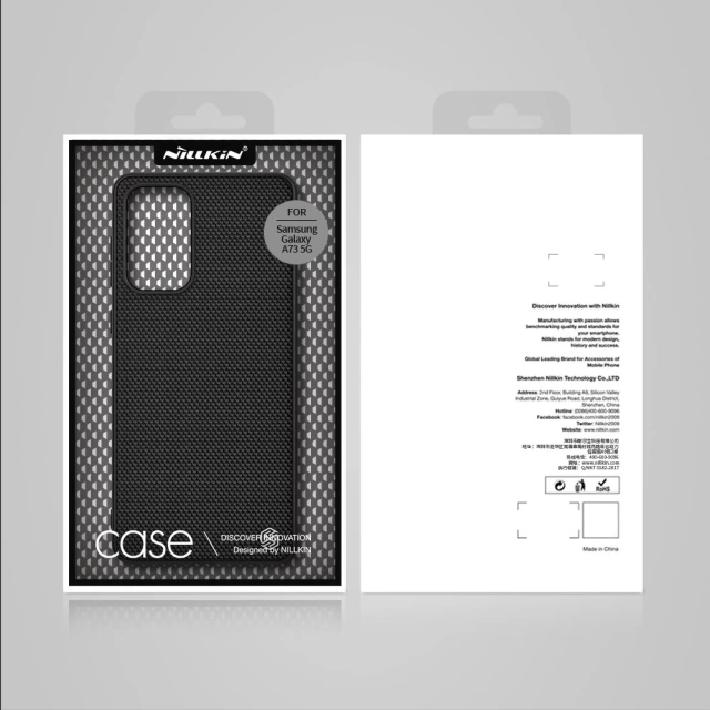 Nillkin Textured Case a durable reinforced case with a gel frame and nylon on the back of the Samsung Galaxy A73 black