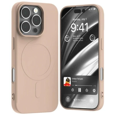 Напівсиліконовий чохол Mercury MagSafe для iPhone 16 Pro 6.3" Sand Pink