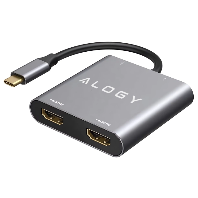 HUB-Splitter Alogy-Adapter für Computer-Laptop mit USB-C auf 3x USB-A 2.0 1x USB-A 3.0 Grau