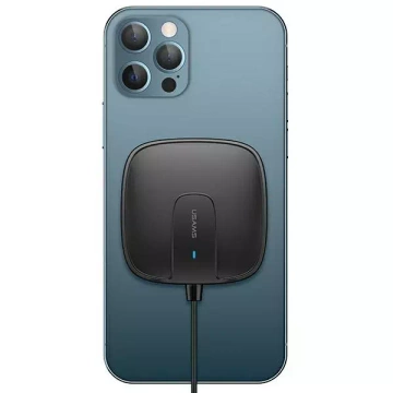 USAMS Indukční nabíječka US-CD159 magnetická W1 15W Extra tenký iPhone řady 12 černá/černá CD159DZ01