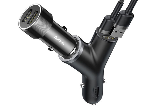 Автомобільний зарядний пристрій Baseus Y 3.4A, 2 порти USB для прикурювача