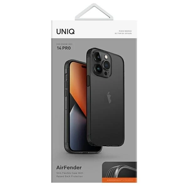 Handyhülle UNIQ Air Fender für Apple iPhone 14 Pro 6.1" szary/smoked grey getönt