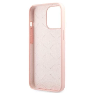 Guess GUHCP13LLS4GWPI iPhone 13 Pro / 13 6,1" różowy/růžové pevné pouzdro Silikonové 4G logo