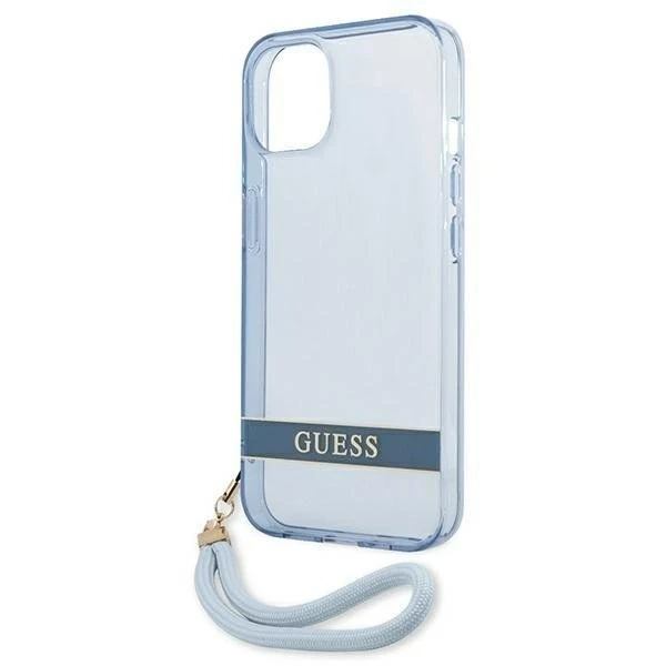 "Etui Guess GUHCP13SHTSGSB für Apple iPhone 13 Mini 5,4\" niebieski/blaues Hardcase Translucent Stap"