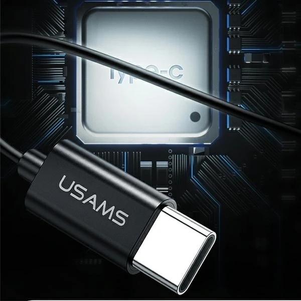 USAMS Stereo sluchátka EP-43 kovová USB-C tmavě zelená/tmavě zelená HSEP4302